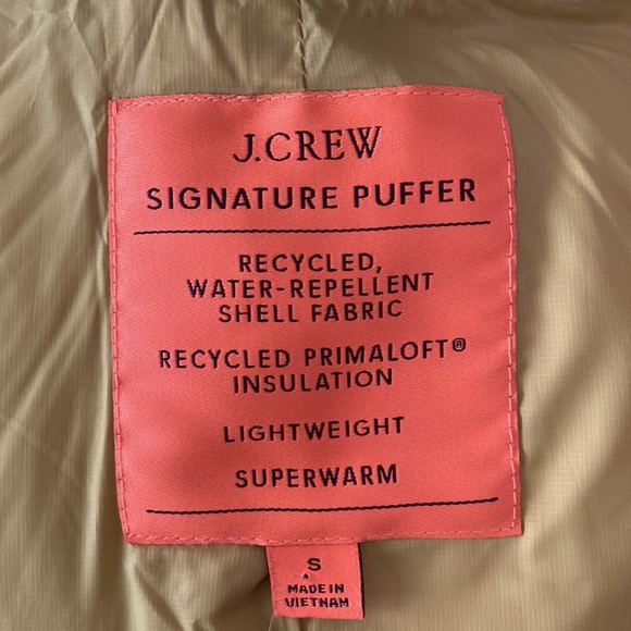 J. Crew NWOT Alps puffer jacket with PrimaLoft Soft Mint, Size S - Picture 8 of 12